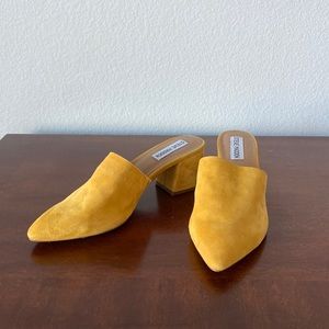 Yellow Suede Steve Madden Mules